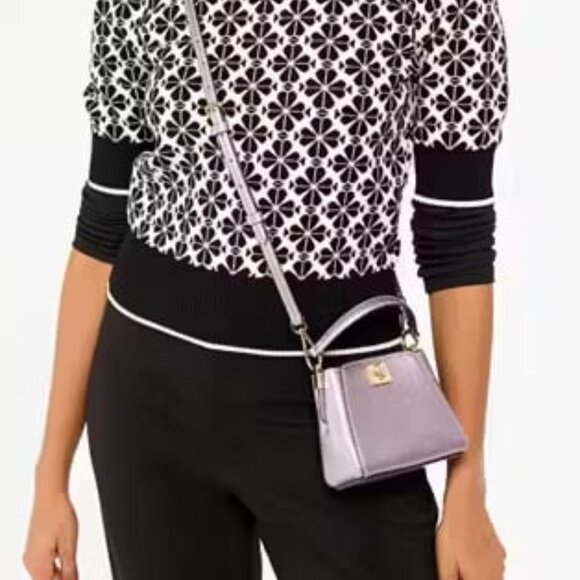 Kate Spade Phoebe Metallic Lilac Mini Top Handle Crossbody Bag - Picture 10 of 11